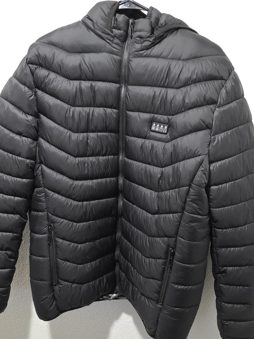 Men's Black Quilted Hooded Puffer Jacket